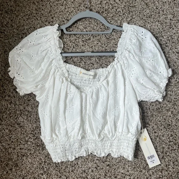Ocean Drive White Top NWT Size M - Picture 3 of 6